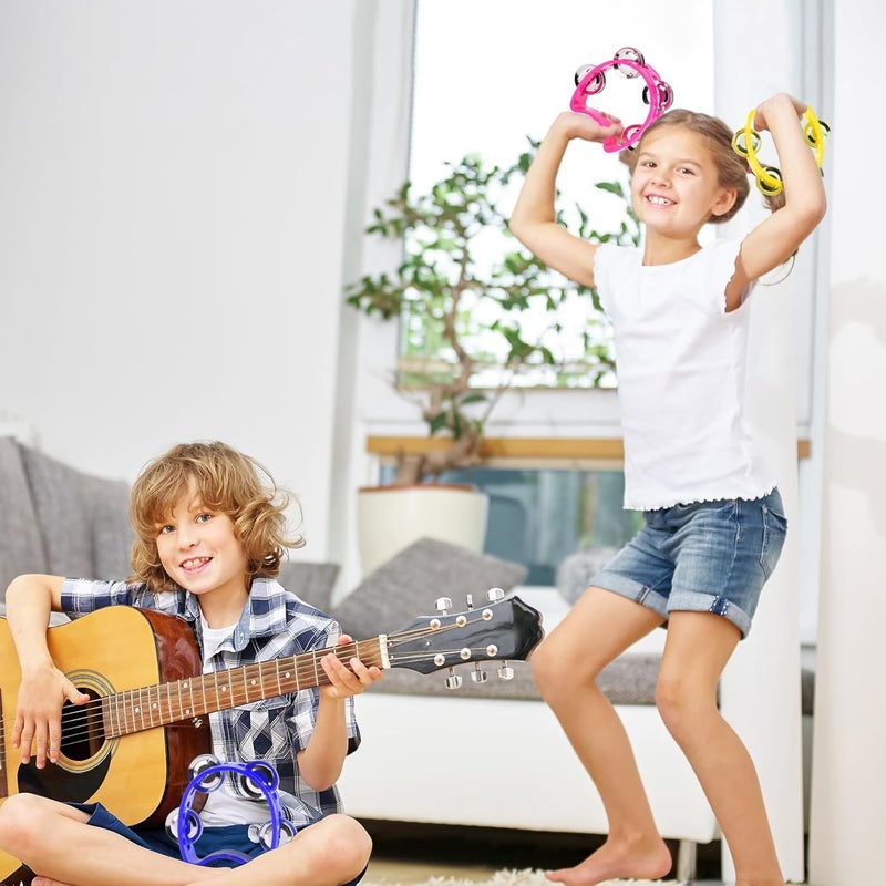 ABSMM 24 PCS Multicolored Tambourines for Kids - 4 Bells Handheld Musical Instruments and Noise Makers Perfect for School Supplies Church Kindergarten Weddings Christmas Parties and Group Performances - Image 5